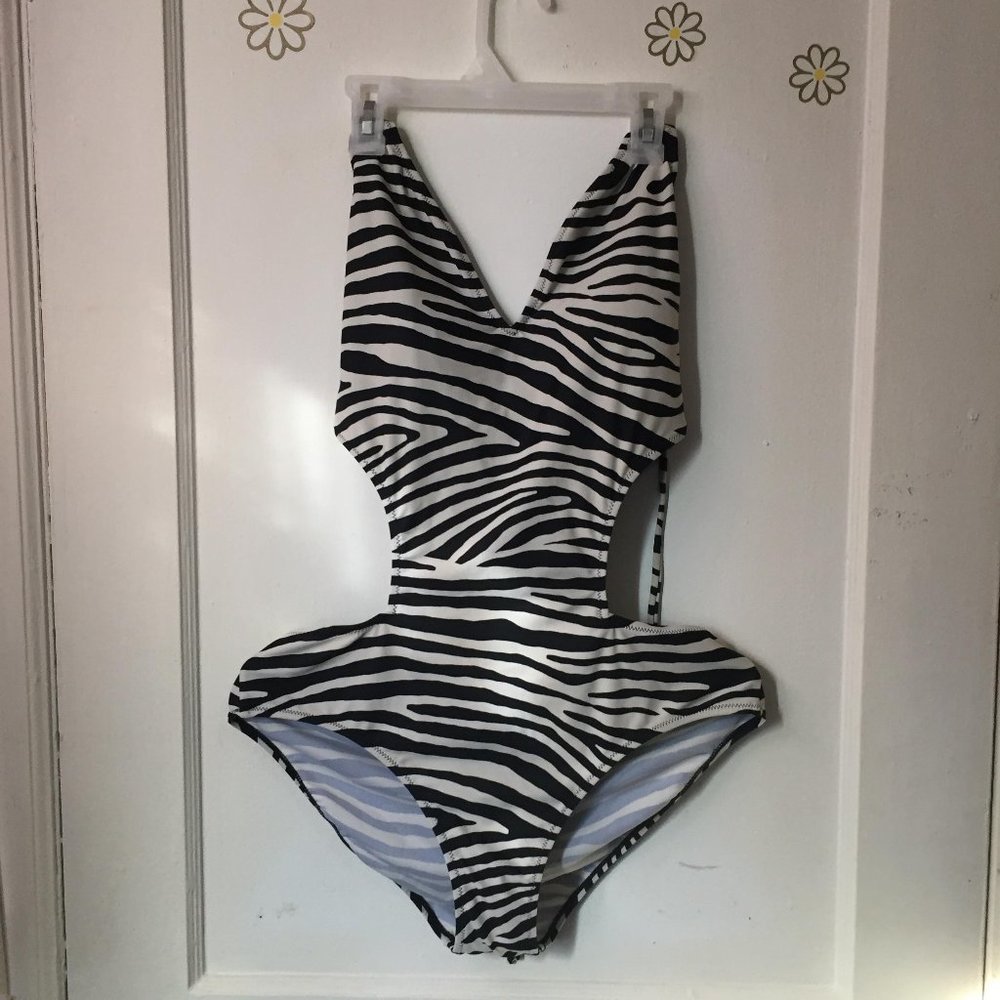 Zebra Print One Piece Swimsuit